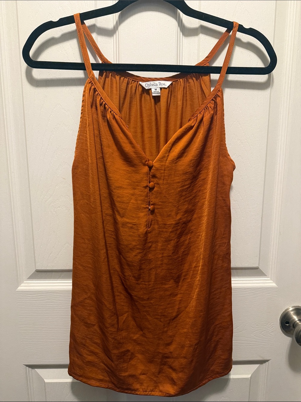 Ophelia Roe Rust Orange Spaghetti-Strap Camisole